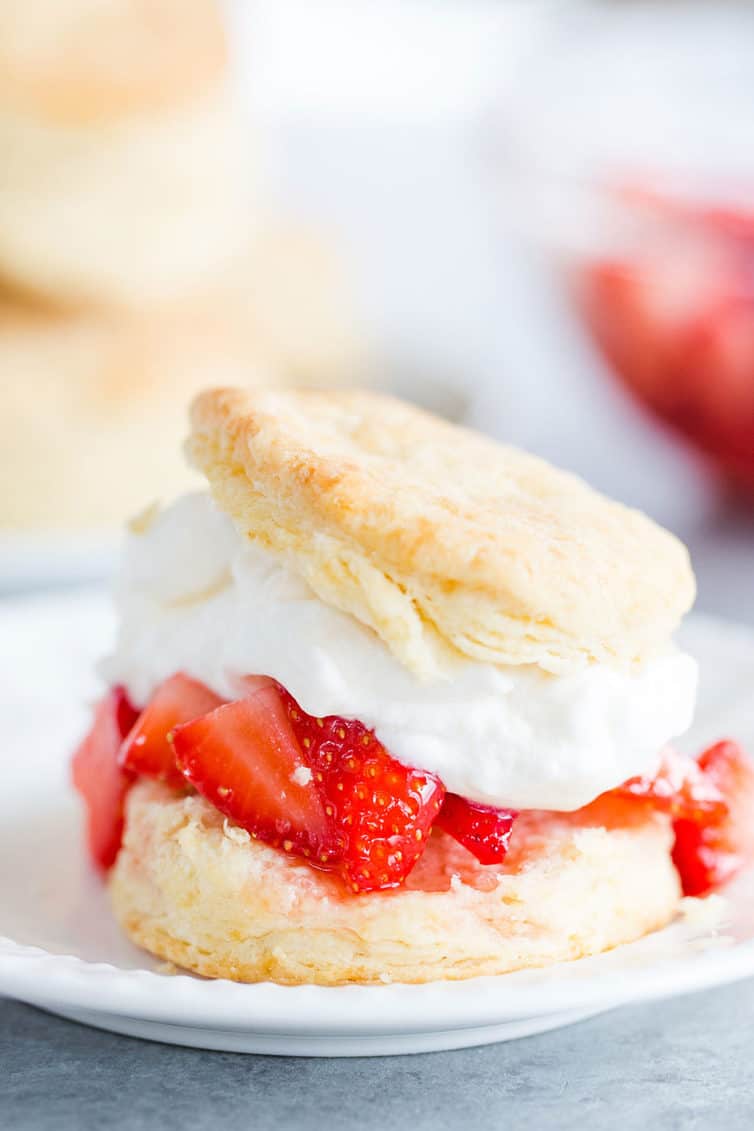 serving of strawberry shortcake