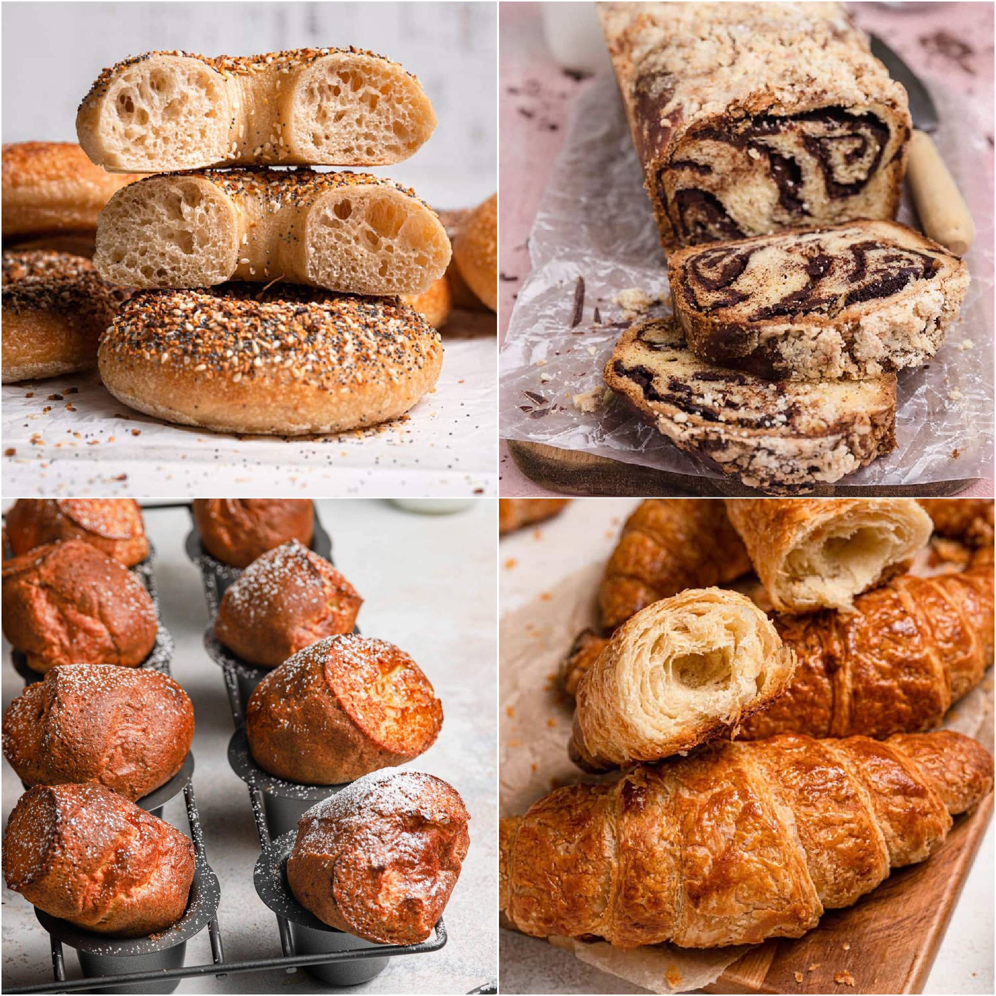 collage of 4 bread images