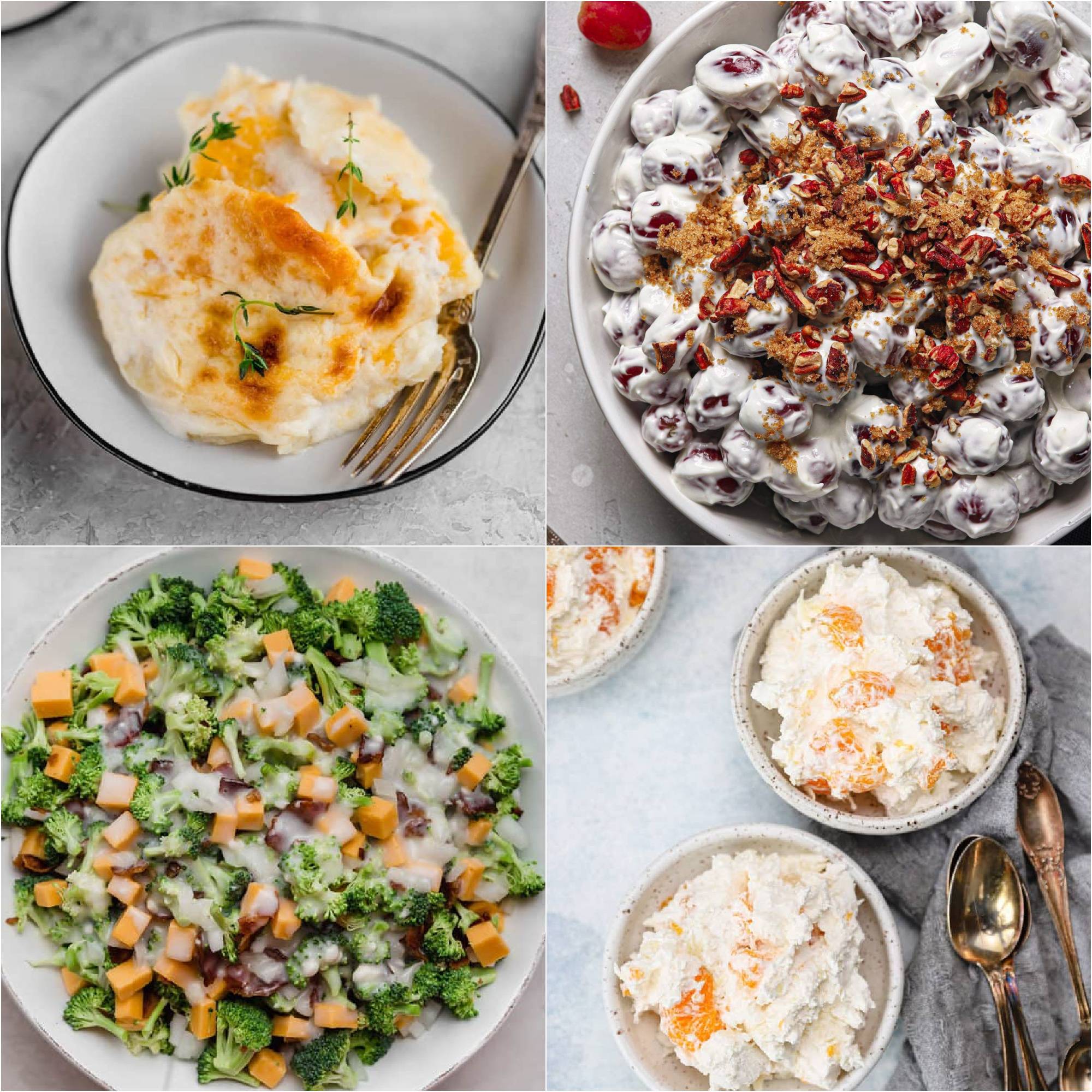 collage of 4 images of Easter side dish recipes