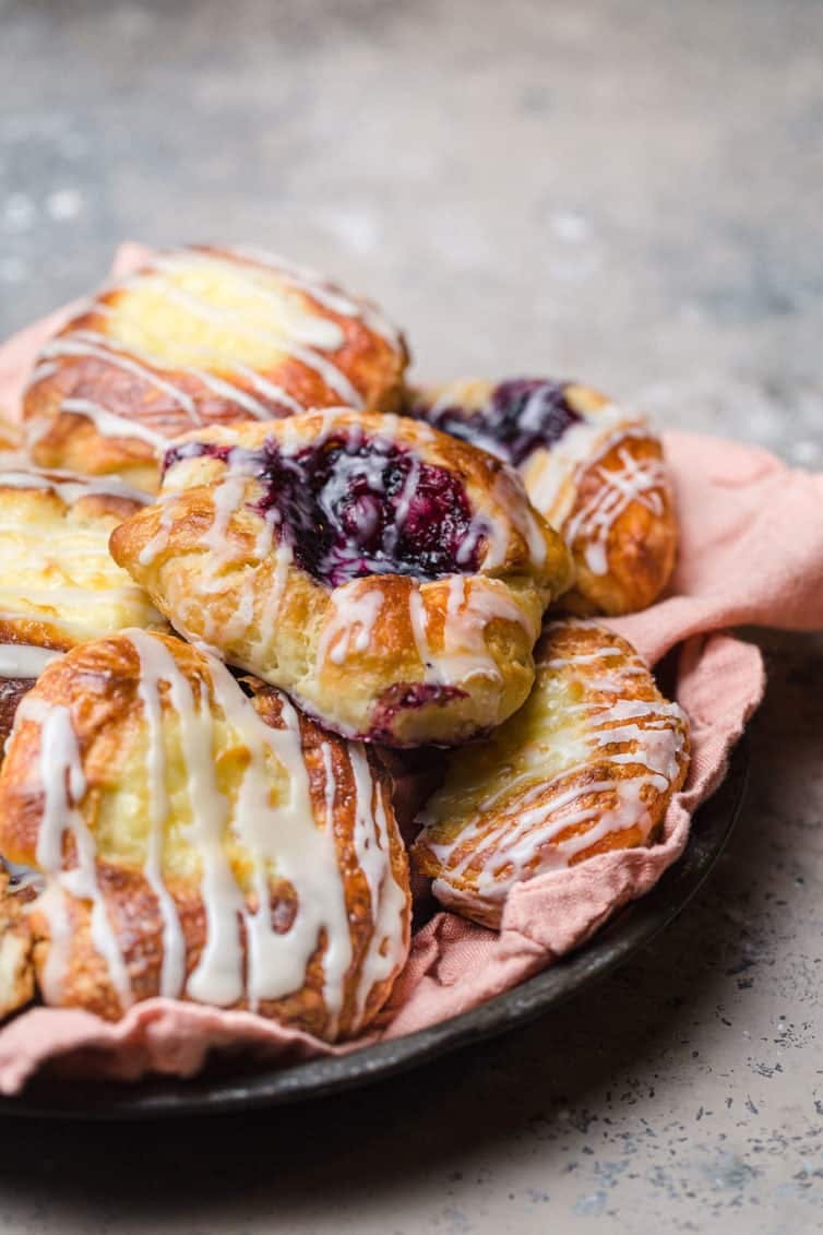 danish pastries in a bowl