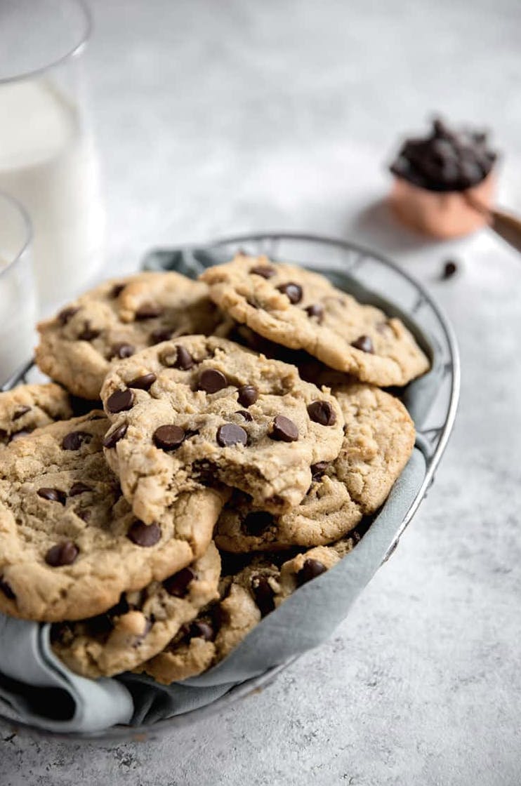 chocolate chip cookies on a platter