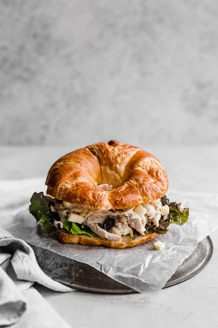 chicken salad on a croissant