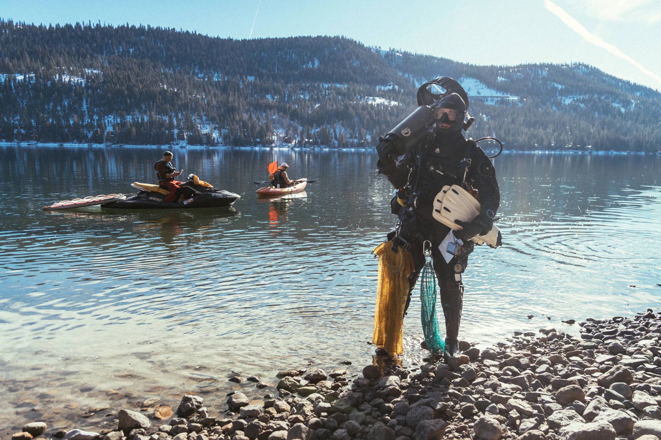 Diver in Sierra Lake