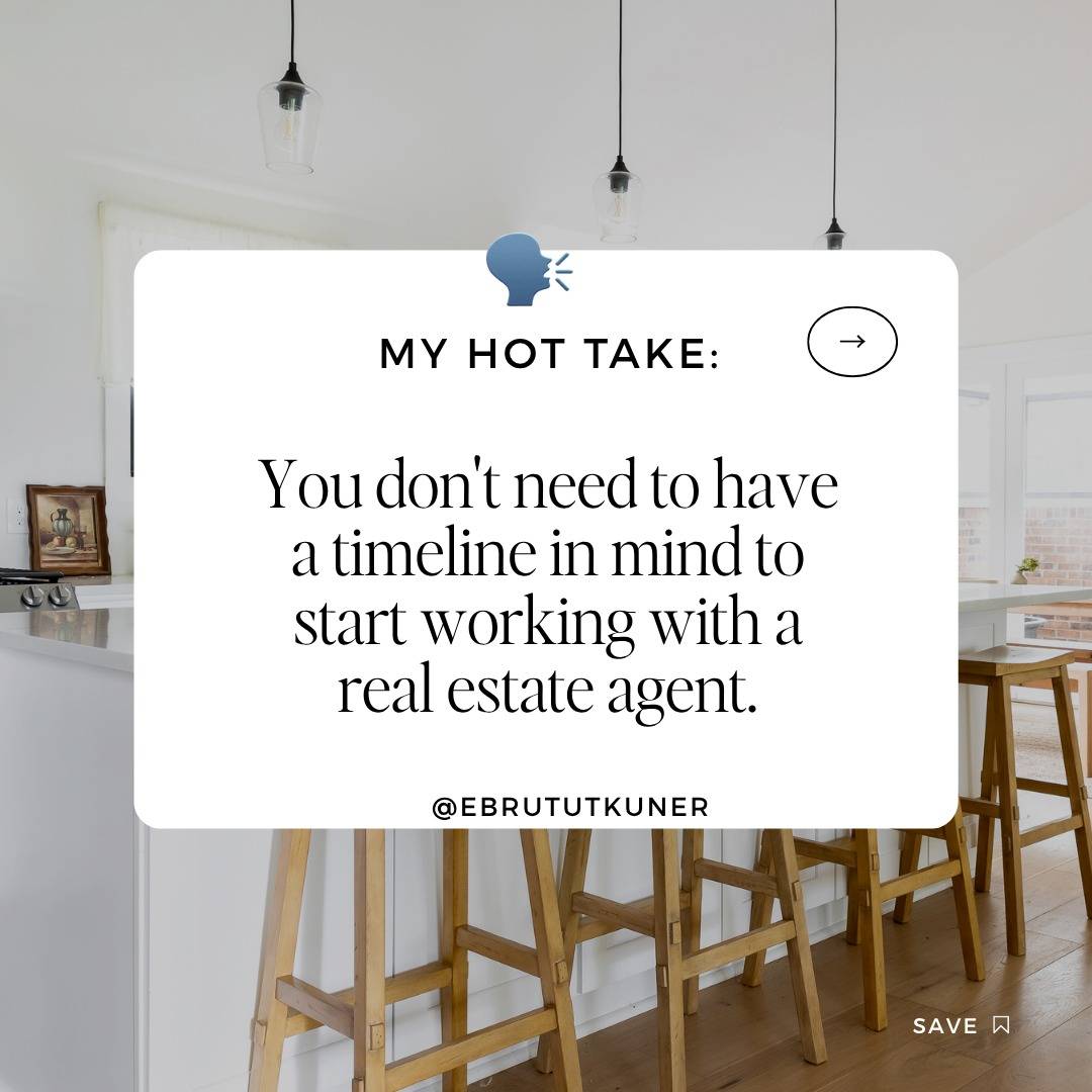 This may be a hot take but...

You don't need to have a timeline in mind to start working with a real estate agent.

Several times a week my schedule is booked with what I call *Mini Consults*

This is what happens at those meetings:
1. We hop on a 15 min call.
2. We chat about your real estate goals.
3. I answer any questions about the process.
4. We talk timing - you could be ready to start now or 2 years out. (Both normal).

Even if buying or selling is far in the future, let’s chat! Send me a message to schedule a quick 15-minute call.

Have questions about relocating, buying, selling, or moving to Calgary? Send me a message, I'd love to chat!

Ebru Tutkuner
REALTOR®
Royal LePage Benchmark

.
.
.
.

#yycrealtor #yycliving #yycrealestate #calgaryrealtor #calgaryrealestate #buyerconsultation #buyer #buyeragent #turkishfollowers #yyc #realestate #firsttimehomebuyertips