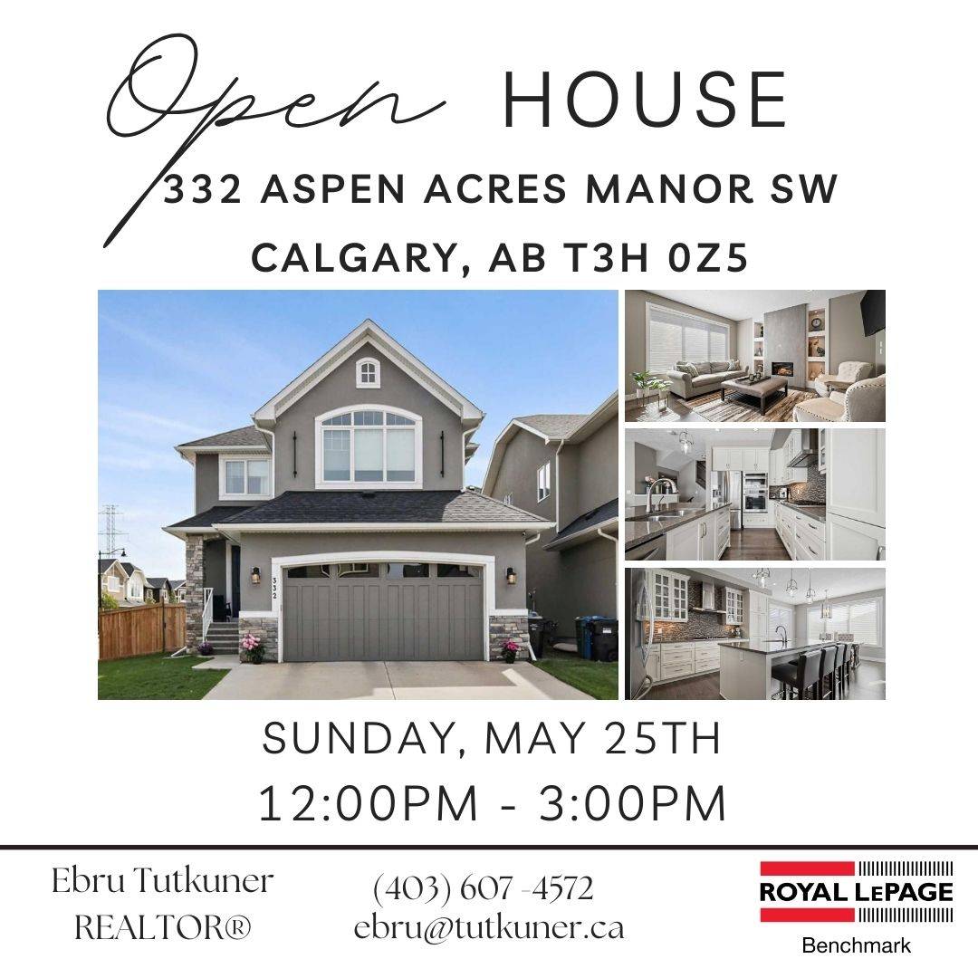 You are invited!🏡

Join me today to explore this beautifully maintained family home located on a corner lot in the desirable community of Aspen Woods! 

332 Aspen Acres Manor SW 

4 bedrooms | 3/1 bathrooms | 2,133 sq ft
Listing Price: $1,049,900.00

Listing Agent: Sabrina Stevenson
Royal LePage Benchmark

Additional features include:
✨ Built-in speakers throughout the main floor, the primary bedroom, and the backyard
✨ Side-yard storage shed
✨ Central air conditioning
✨ Water softener system
✨ CAT5 wiring throughout the home for high-speed connectivity

Visit the open house today or send me a DM for a private showing.

Ebru Tutkuner
REALTOR®
Royal LePage Benchmark

.
.
.
.
#yyc #yycopenhouse #yycrealestate #yycrealtor #calgaryrealestate #openhousesunday #calgaryrealestate #calgaryrealtor #houseforsale #royallepagebenchmark #home #buyingrealestate