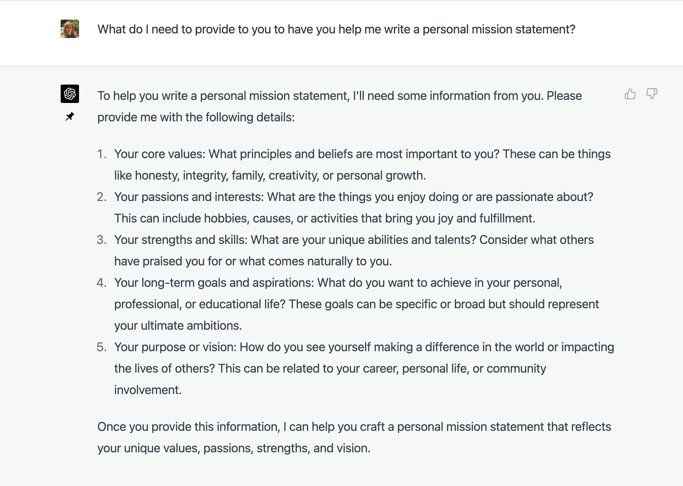 personal mission statement guide