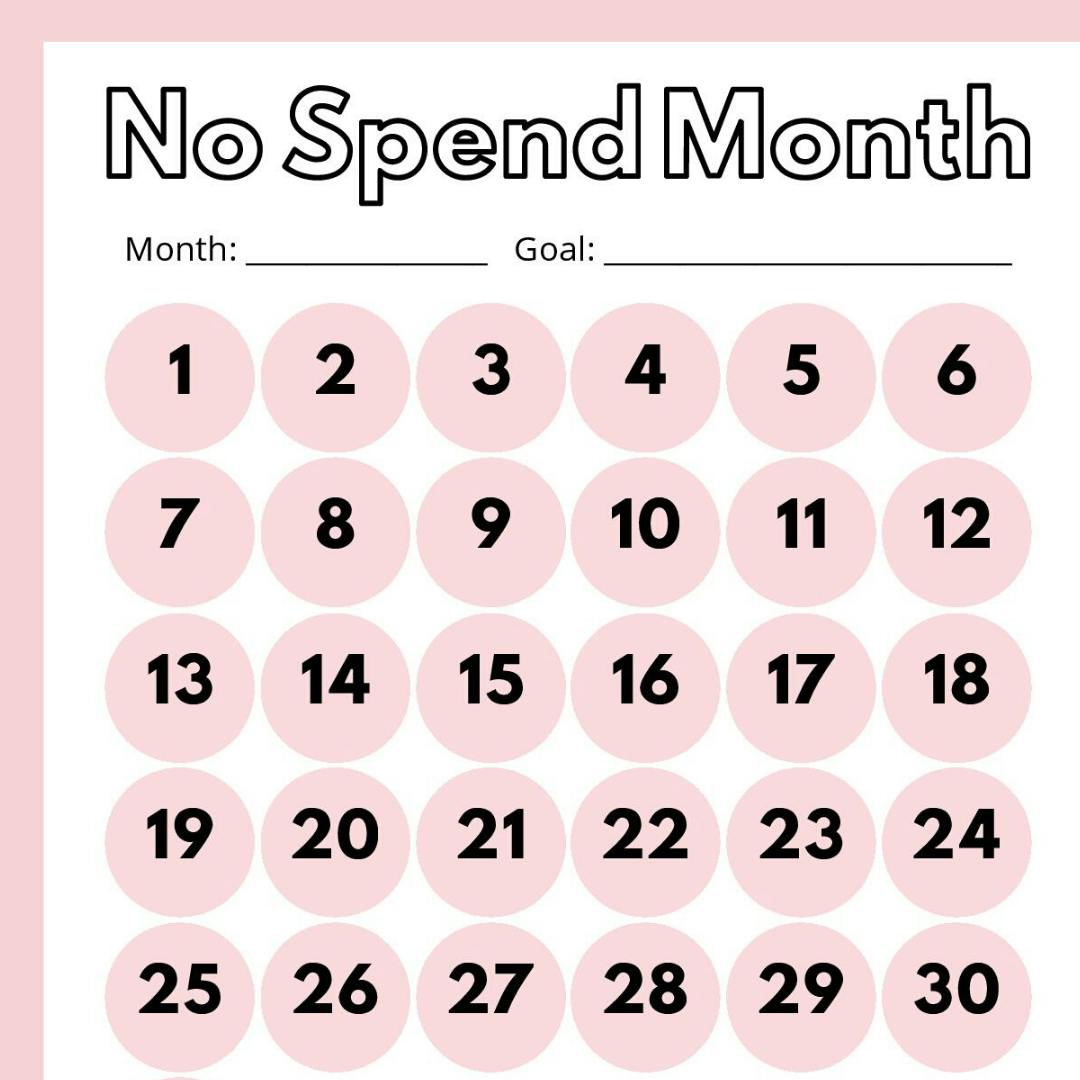 No Spend Month FREE PRINTABLE