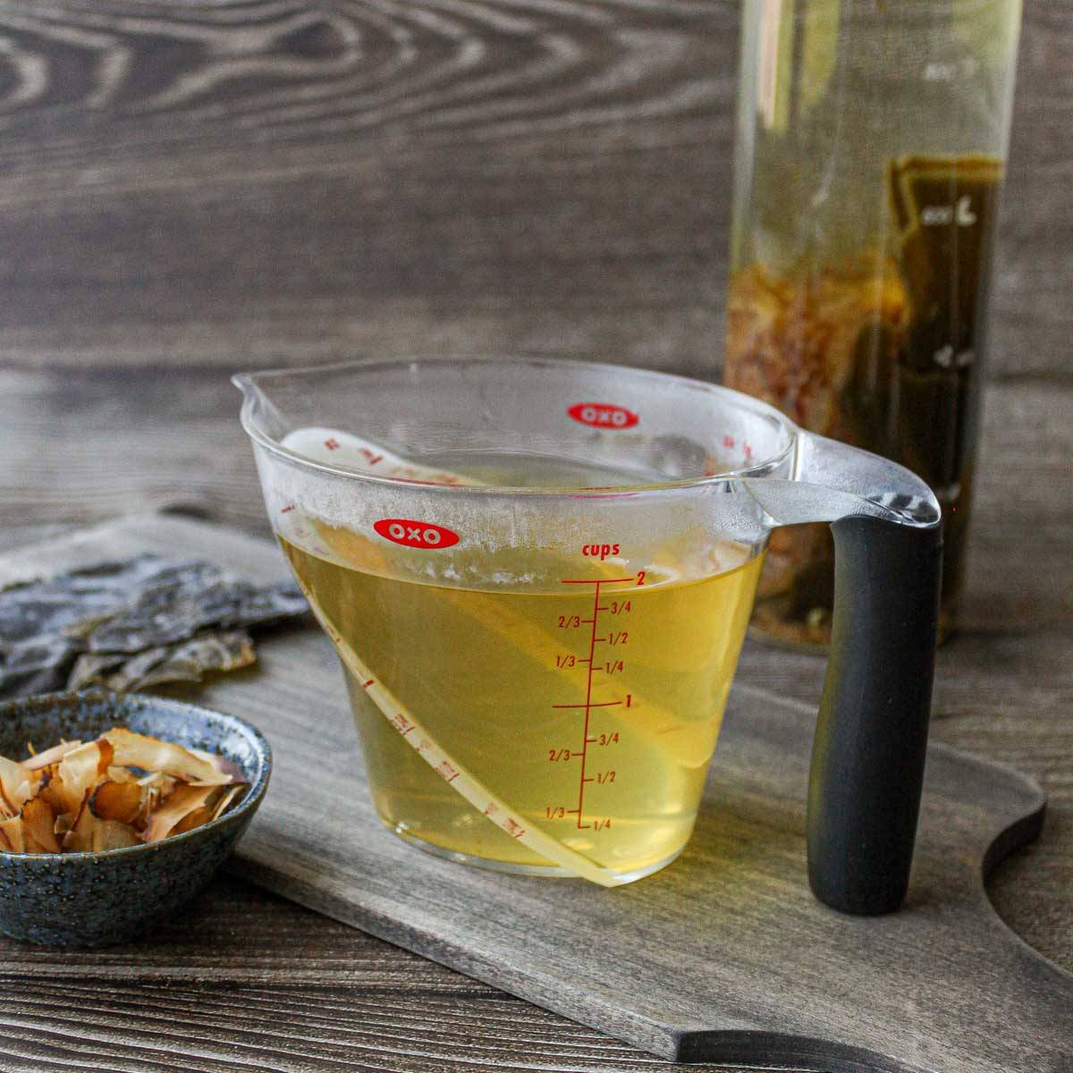 Awase dashi in a cup.