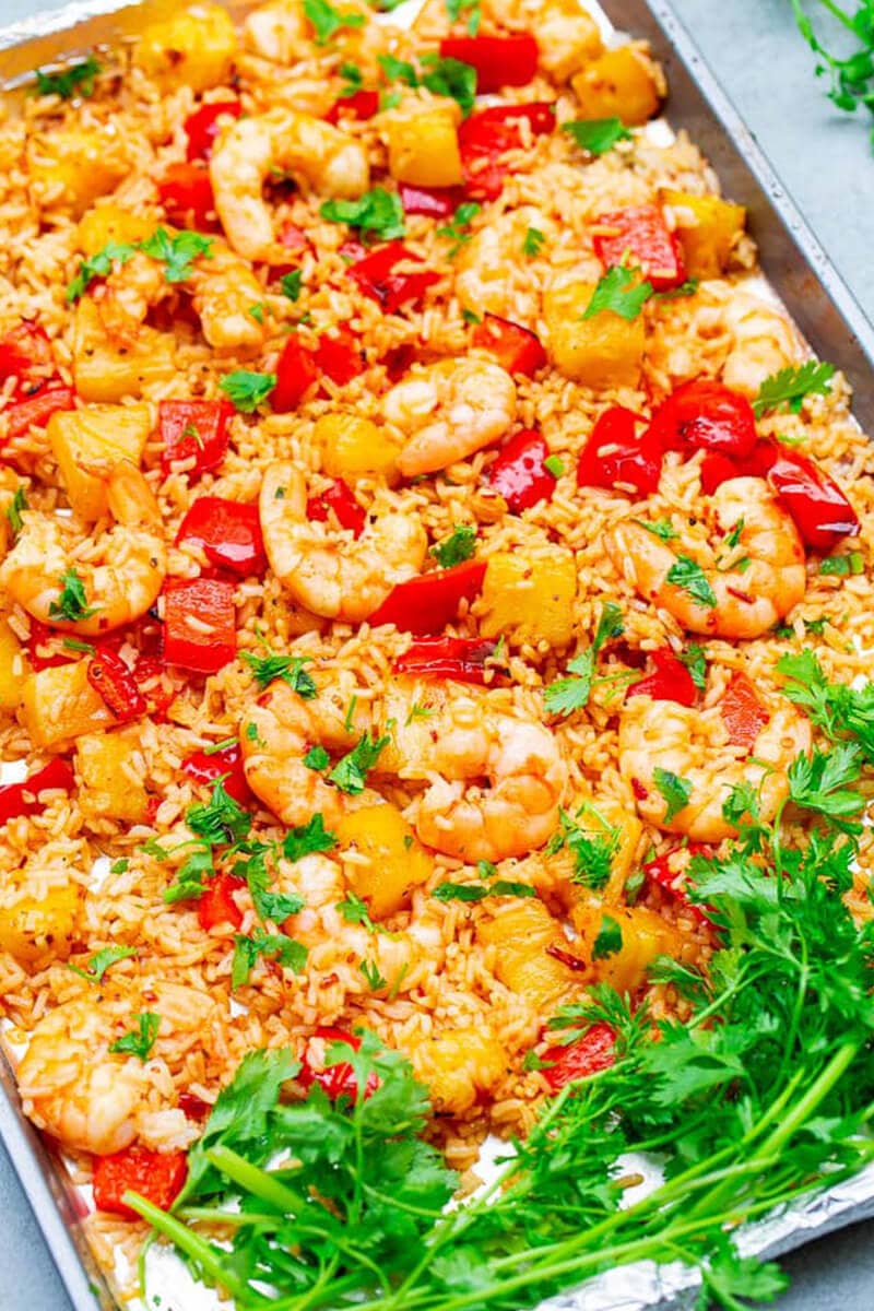 Sheet Pan Hawaiian Shrimp