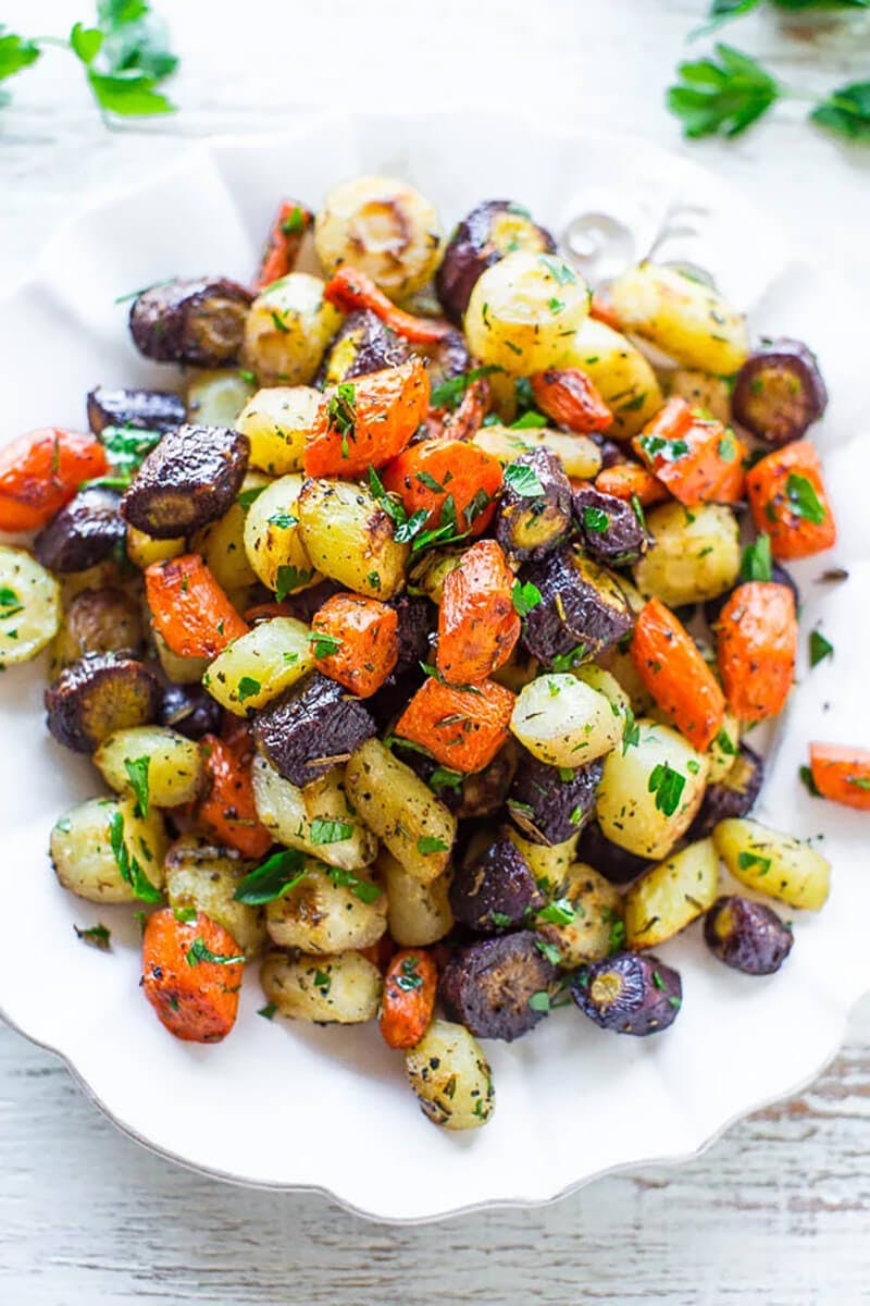 Herb-Roasted Tri-Colored Carrots