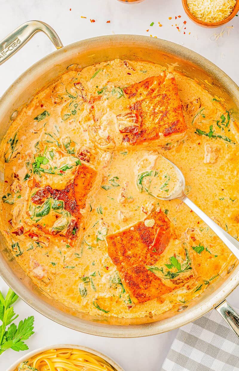 Creamy Garlic Butter Tuscan Salmon