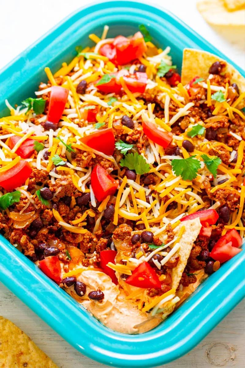 Layered Beef Taco Dip