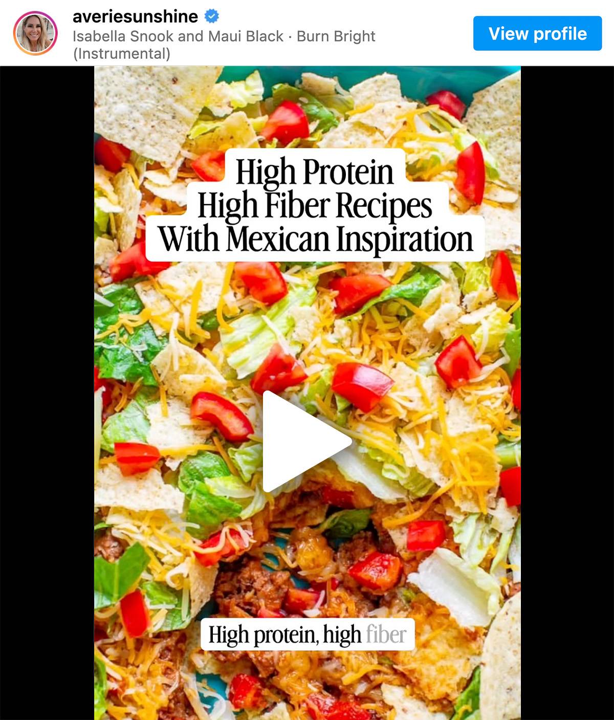 Instagram Post - High Protein, High Fiber with Mexican Inspiration