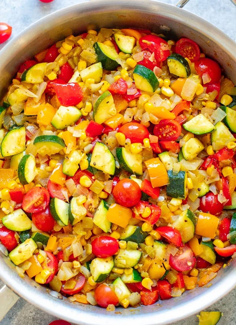 Skillet Zucchini, Corn, and Peppers