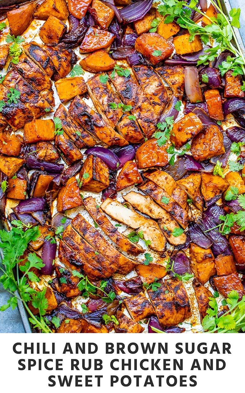 Chili and Brown Sugar Spice Rub Chicken and Sweet Potatoes