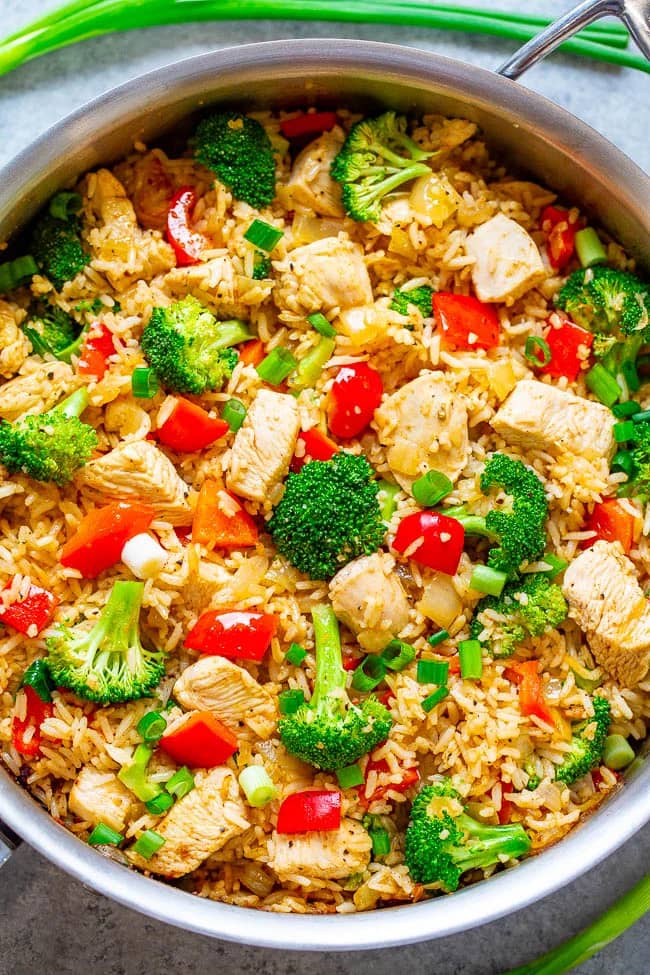 Chicken, Rice, and Vegetable Skillet