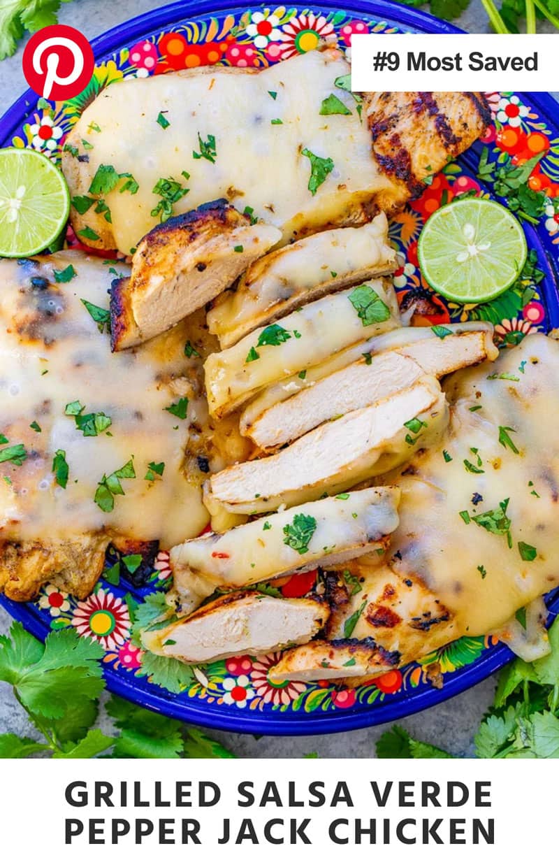 Grilled Salsa Verde Pepper Jack Chicken
