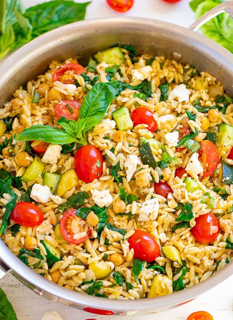 Lemon Basil Greek Orzo Salad