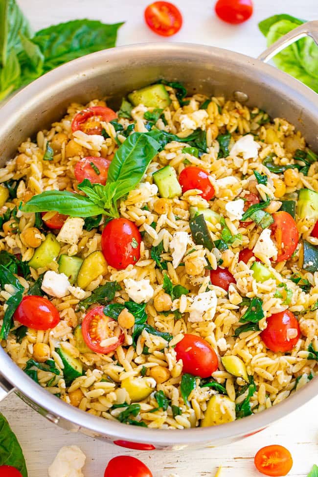Lemon Basil Greek Orzo Salad