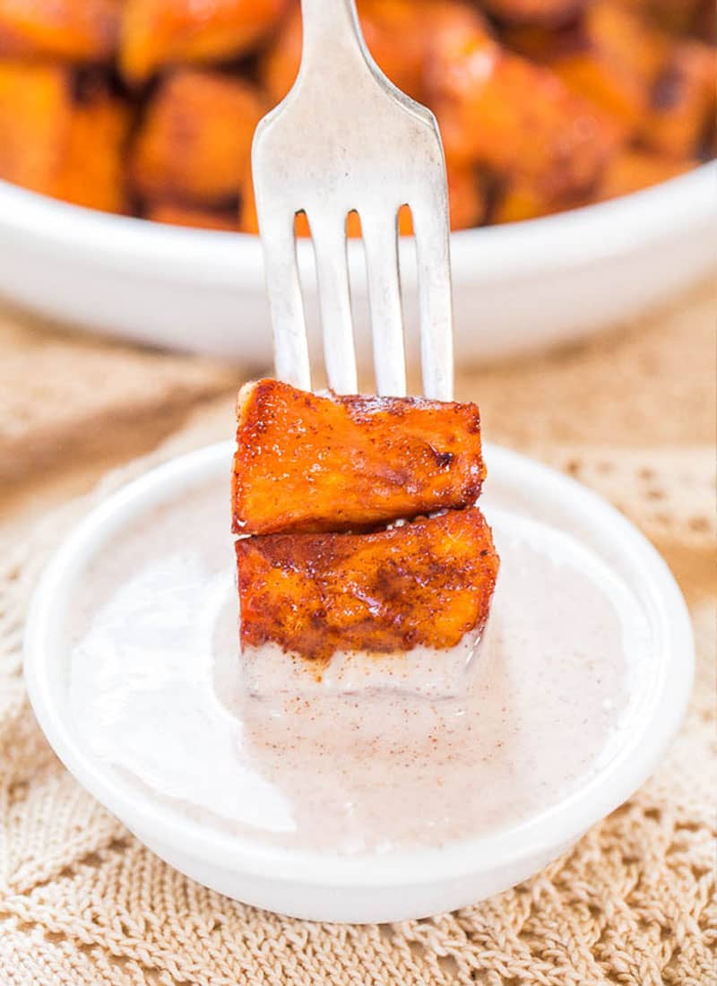 Honey-Roasted Sweet Potatoes with Honey-Cinnamon Dip
