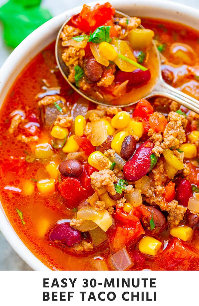 Easy 30-Minute Beef Taco Chili