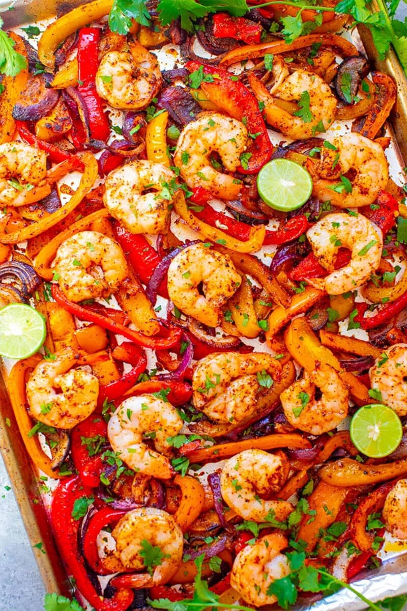 Sheet Pan Shrimp Fajitas