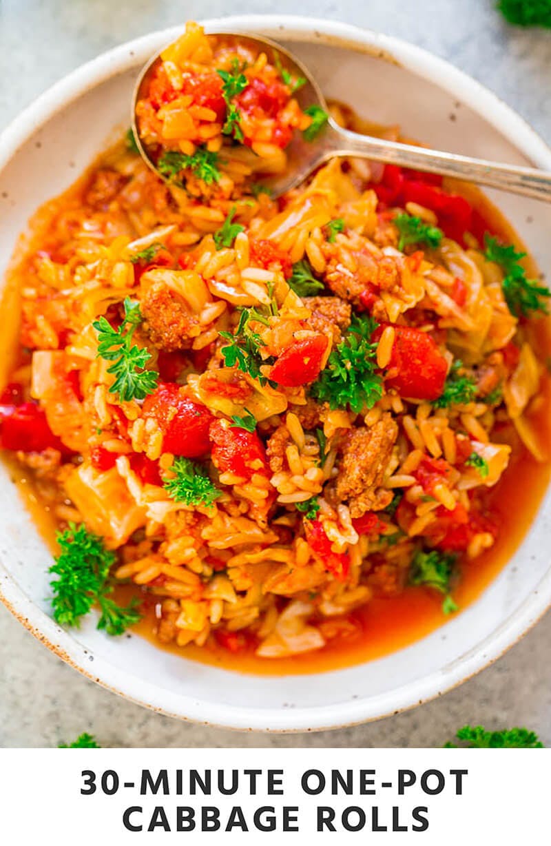 30-Minute One-Pot Cabbage Rolls