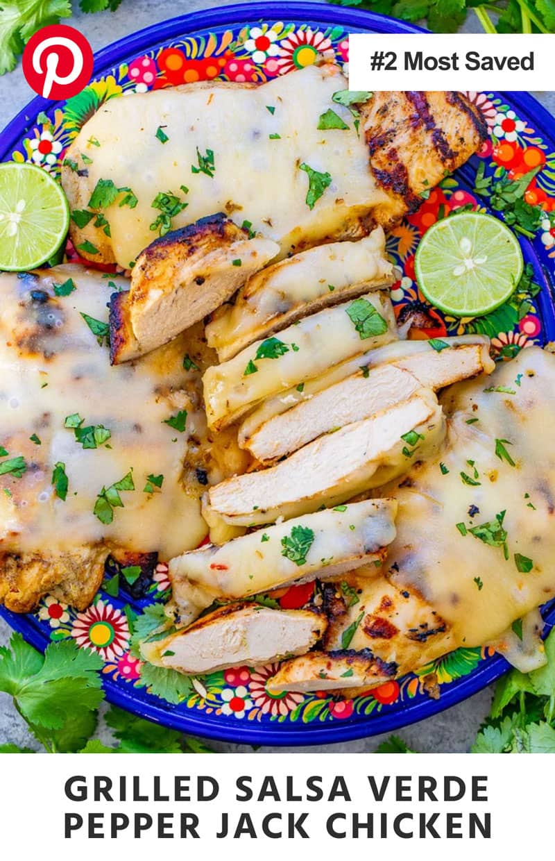 Grilled Salsa Verde Pepper Jack Chicken