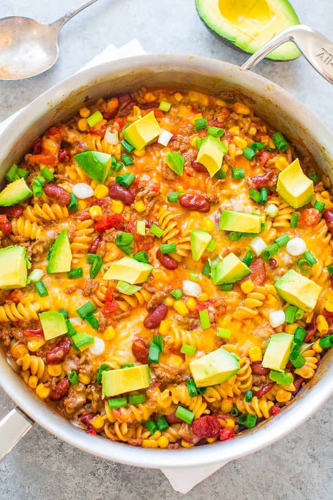 One-Skillet Beef Taco Pasta