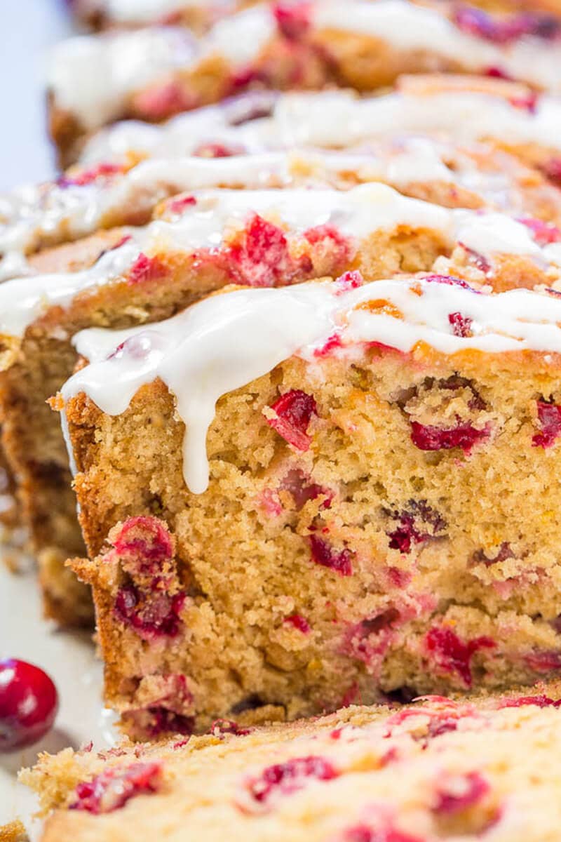 Cranberry Orange Bread with Sweet Orange Glaze