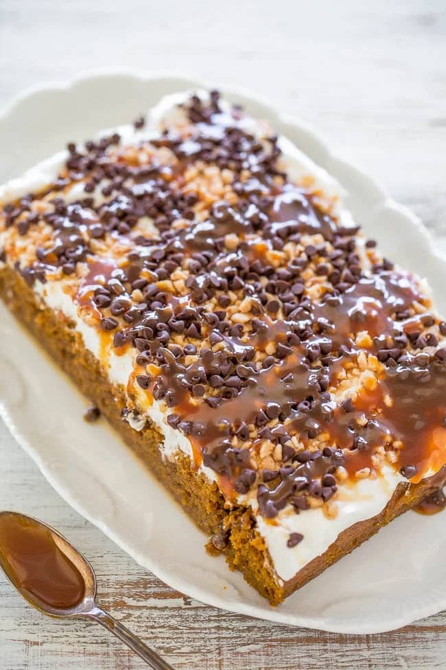 Pumpkin Caramel Poke Cake