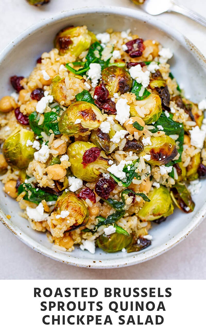 Roasted Brussels Sprouts Quinoa Chickpea Salad