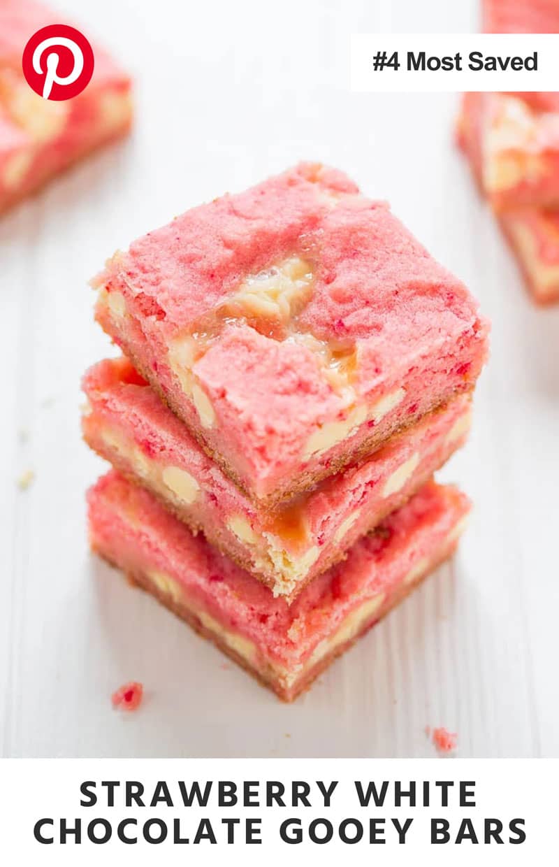 Strawberry White Chocolate Gooey Bars