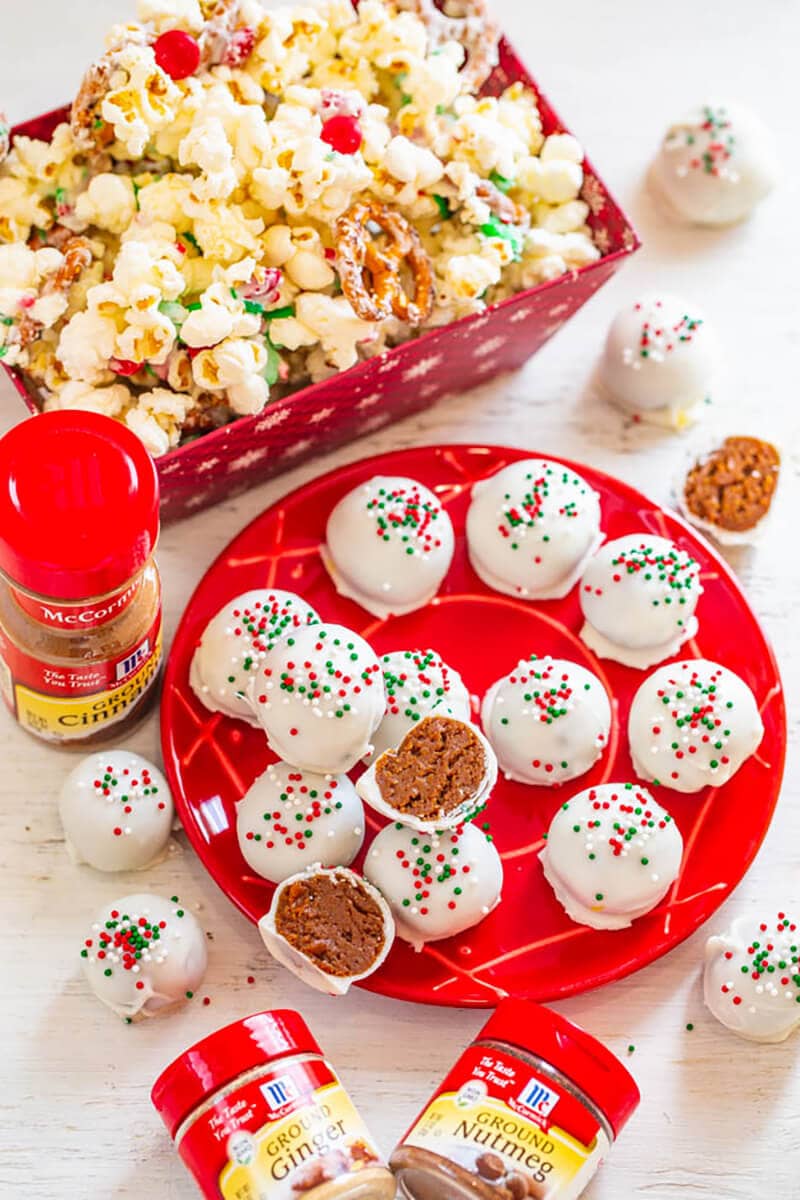 Gingerbread Two Ways: Truffles and Popcorn