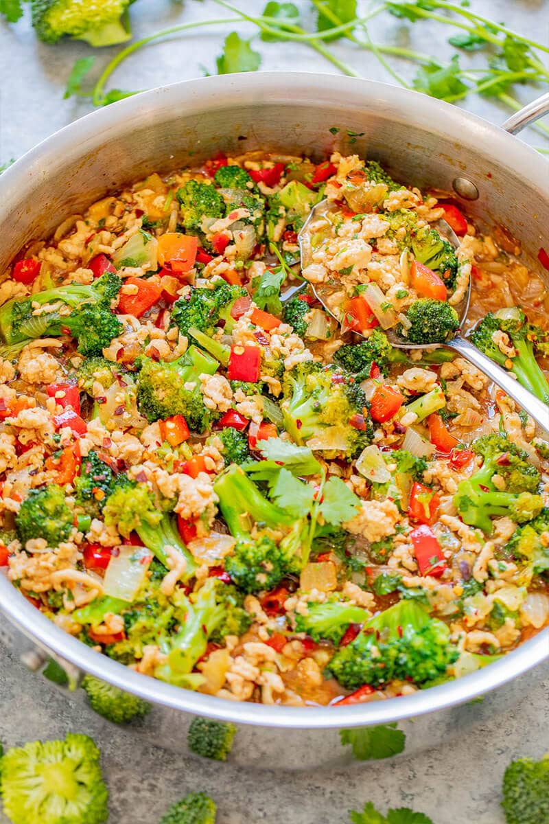 Sweet Chili Ground Chicken and Broccoli Stir Fry