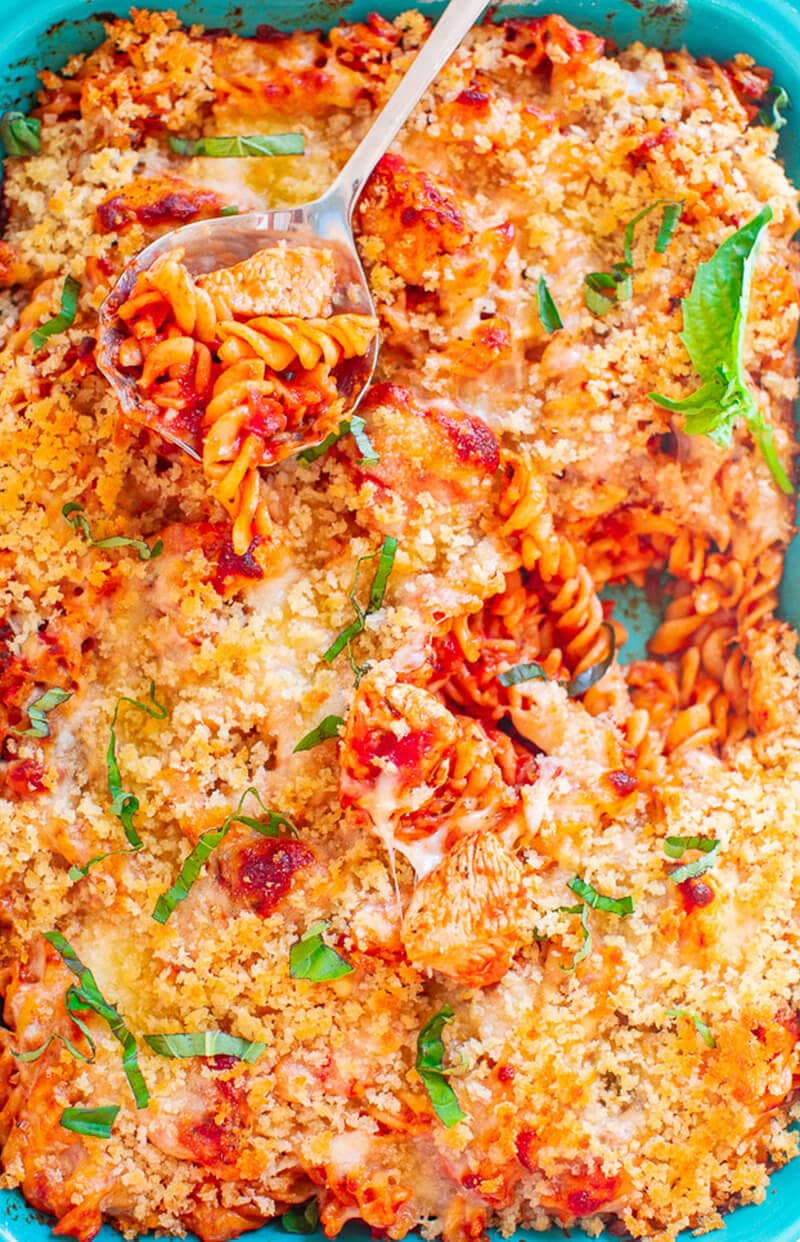 Chicken Parmesan Pasta Casserole