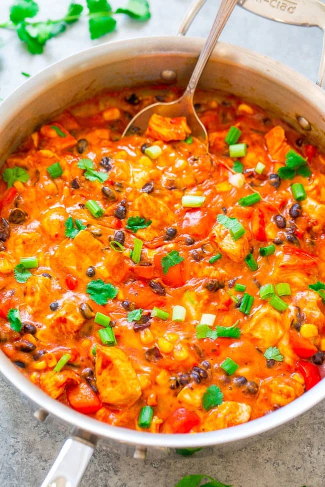 15-Minute Cheesy Chicken Taco Skillet