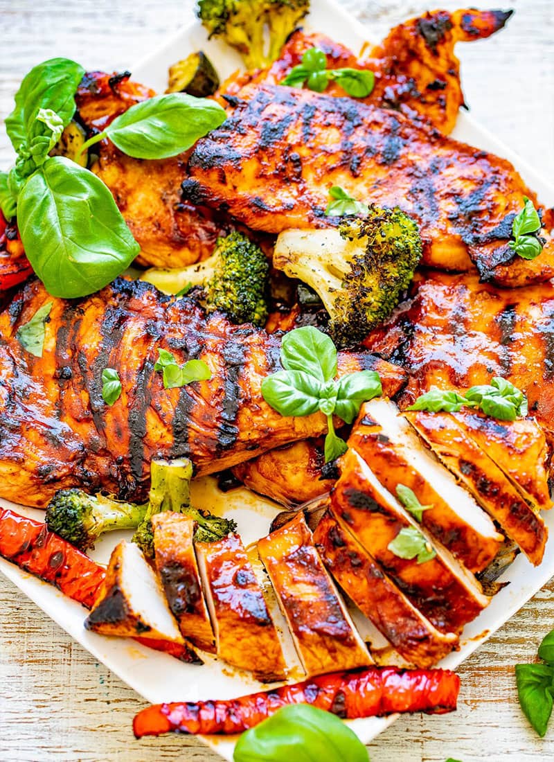 Grilled Sweet and Spicy Basil Chicken