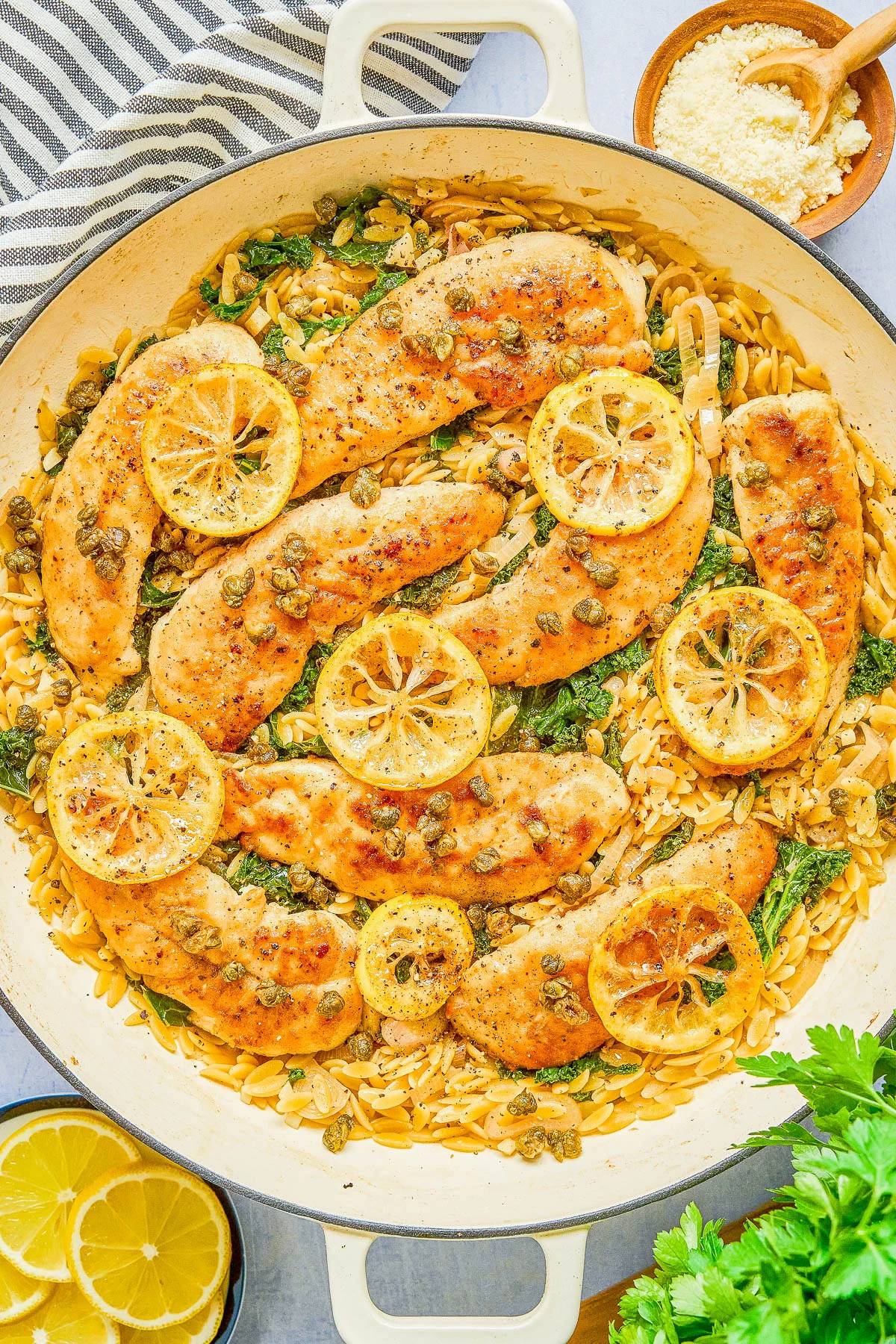 One-Pan Chicken Piccata and Orzo