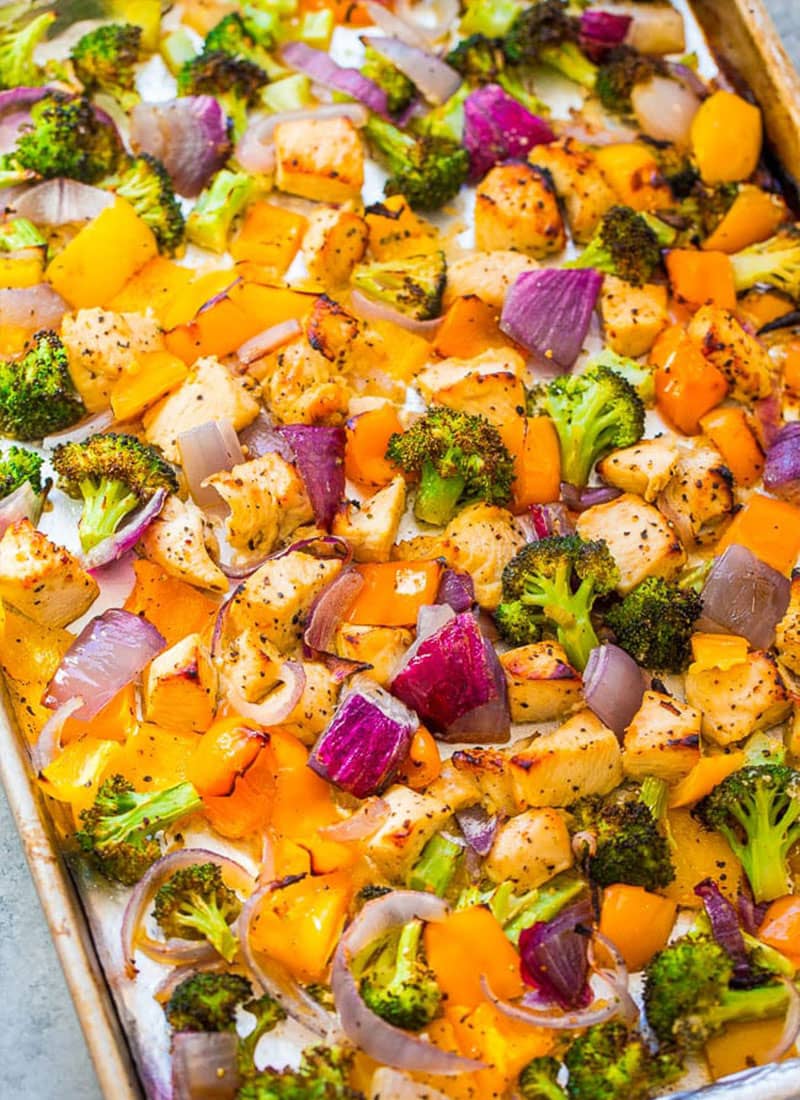 Sheet Pan Skinny Lemon Pepper Chicken and Vegetables