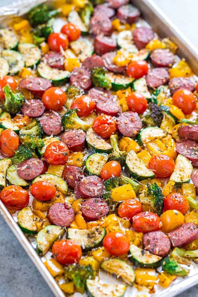 Sheet Pan Sausage and Veggies