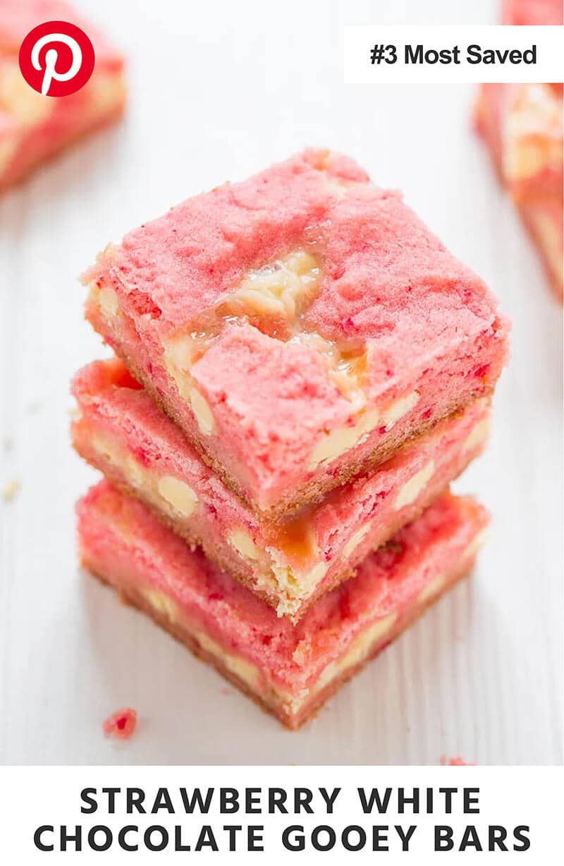 Strawberry White Chocolate Gooey Bars