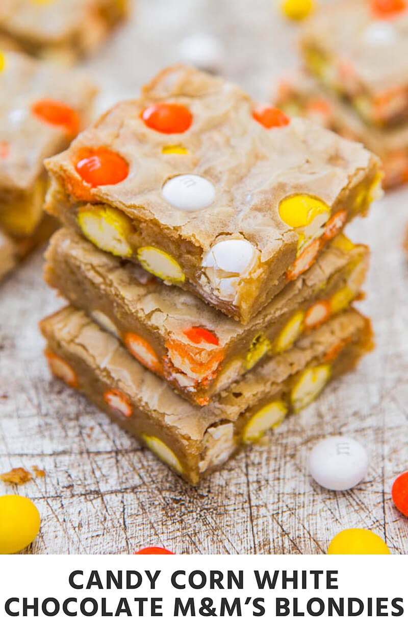 Candy Corn White Chocolate M&M's Blondies