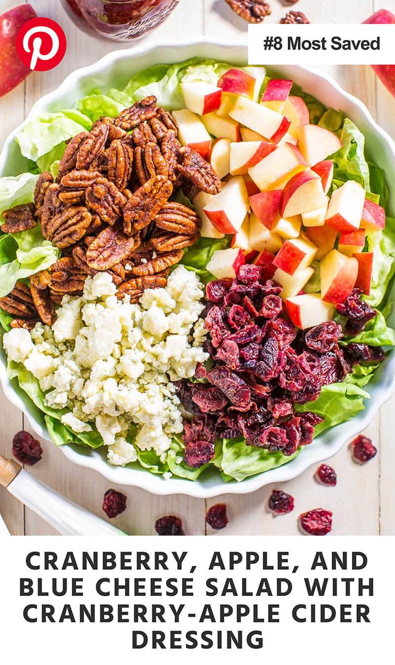 Cranberry, Apple, and Blue Cheese Salad with Cranberry-Apple Cider Dressing