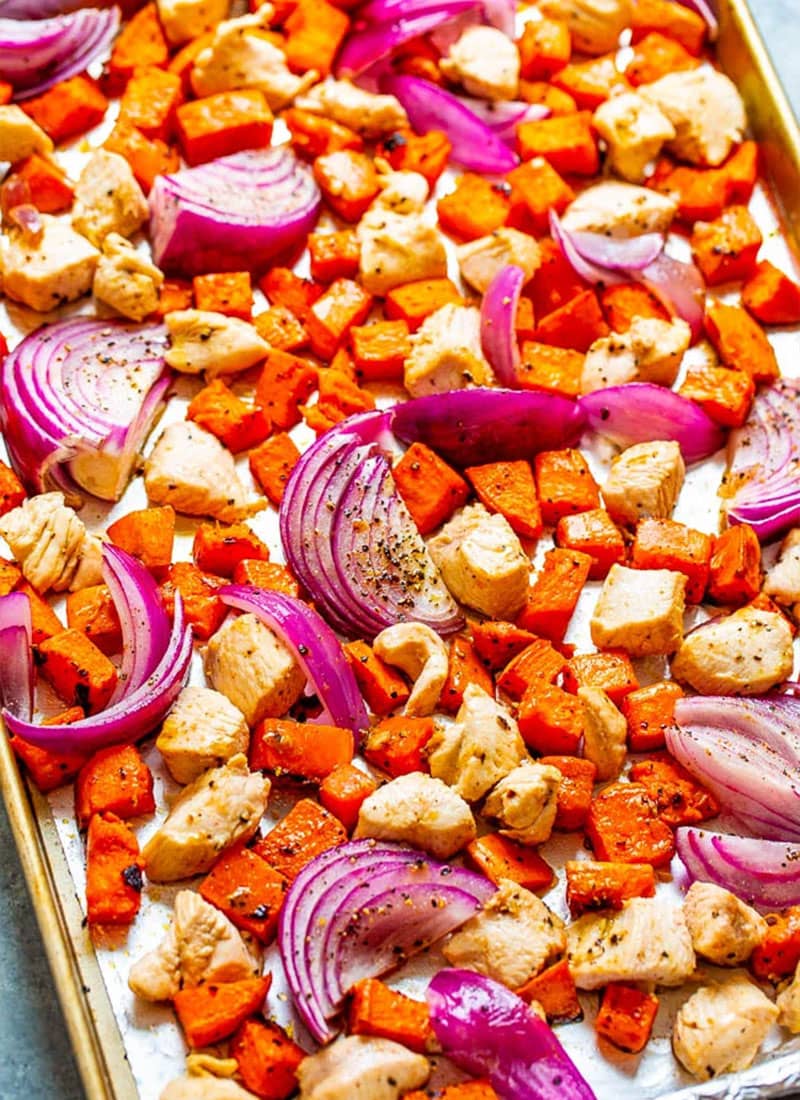 Sheet Pan Chicken and Sweet Potatoes