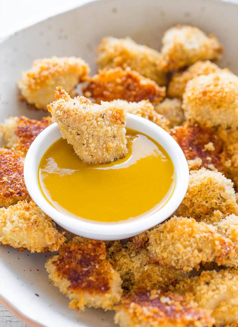 Baked Chicken Nuggets with Honey Mustard