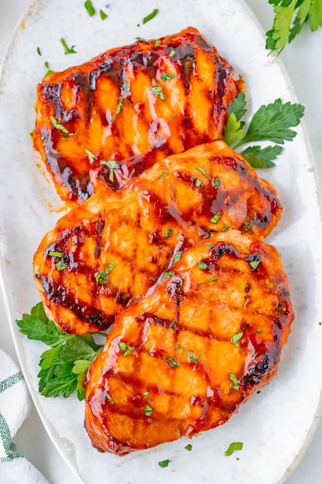 Grilled Honey Garlic Pork Chops