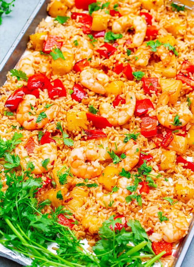 15-Minute Sheet Pan Hawaiian Shrimp