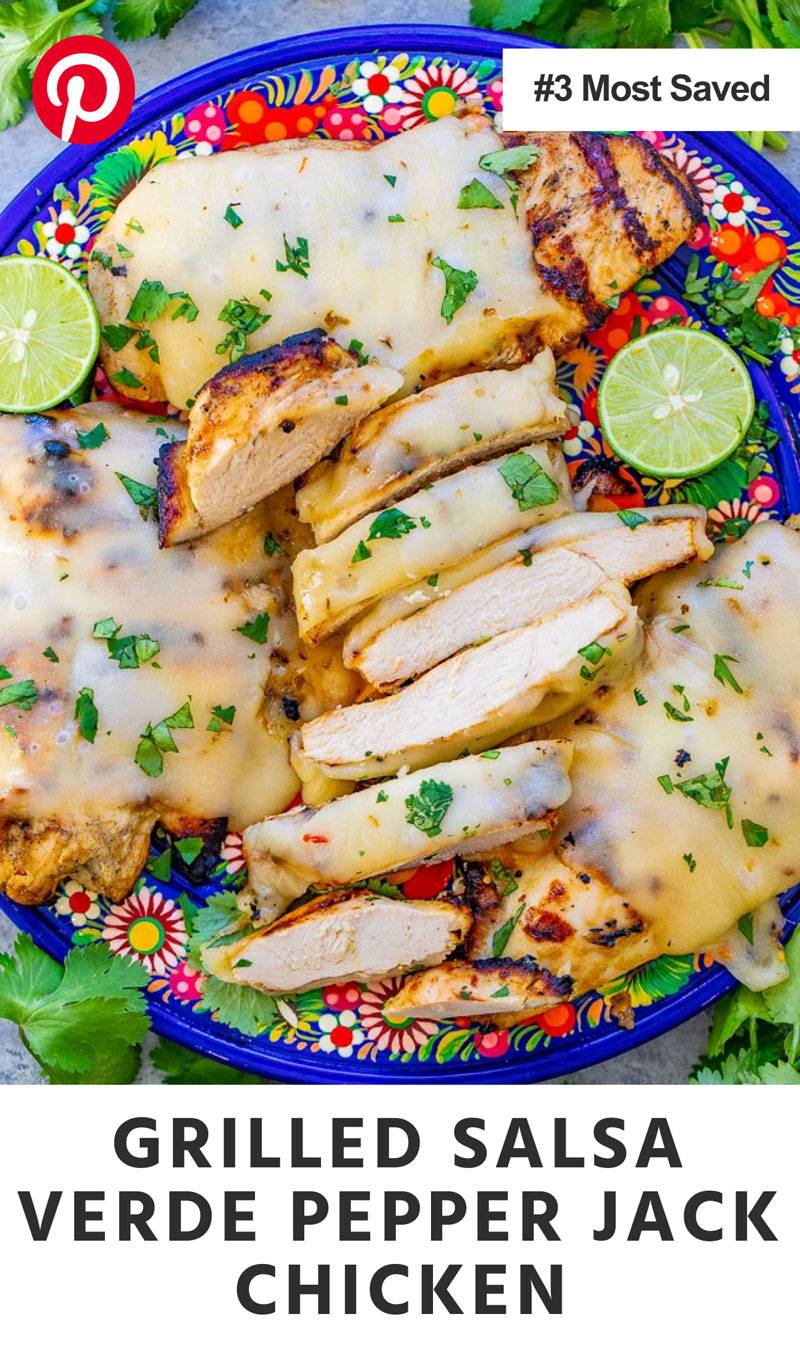 Grilled Salsa Verde Pepper Jack Chicken
