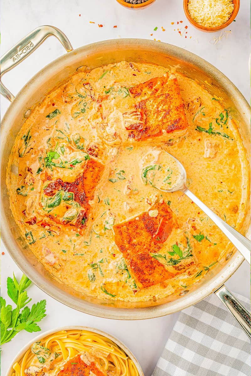 Creamy Garlic Butter Tuscan Salmon